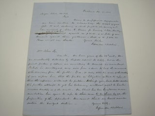 Item #1026 ALS from the Law Firm of Fessenden & Deblois 1851. William Pitt Fessenden