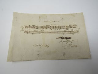 Item #1032 Music Document signed by German composer Moscheles (1794-1870). Ignaz Moscheles