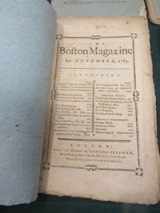 Four Issues of the Boston Magazine, 1785-86
