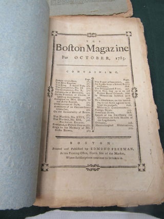 Four Issues of the Boston Magazine, 1785-86