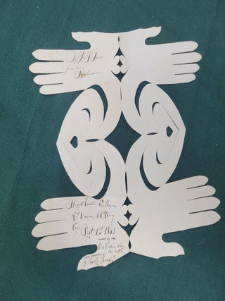 Folk Art Cut Paper Heart in Hand Constructed During the Civil War