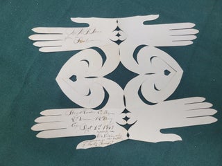 Folk Art Cut Paper Heart in Hand Constructed During the Civil War