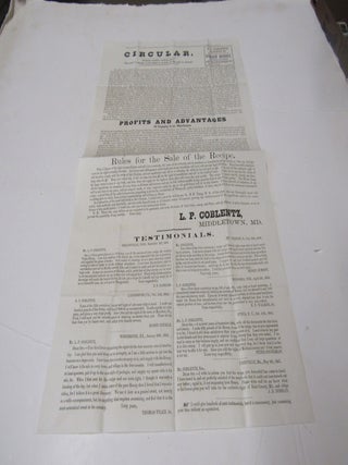 Item #1889 Broadside/Circular L.P. Coblenz Middletown, MD. Sale of Virgin Honey Recipe