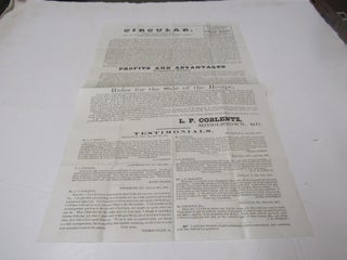 Item #1889 Broadside/Circular L.P. Coblenz Middletown, MD. Sale of Virgin Honey Recipe
