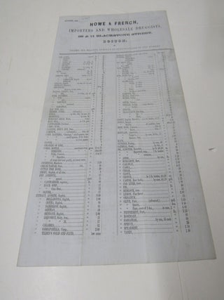 Howe & French, Importers And Wholesale Druggists, 69 & 71 Blackstone Street Boston,...