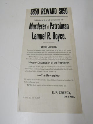 Item #1972 $850.00 Reward $850.00 For Information that will lead to the arrest and conviction of...