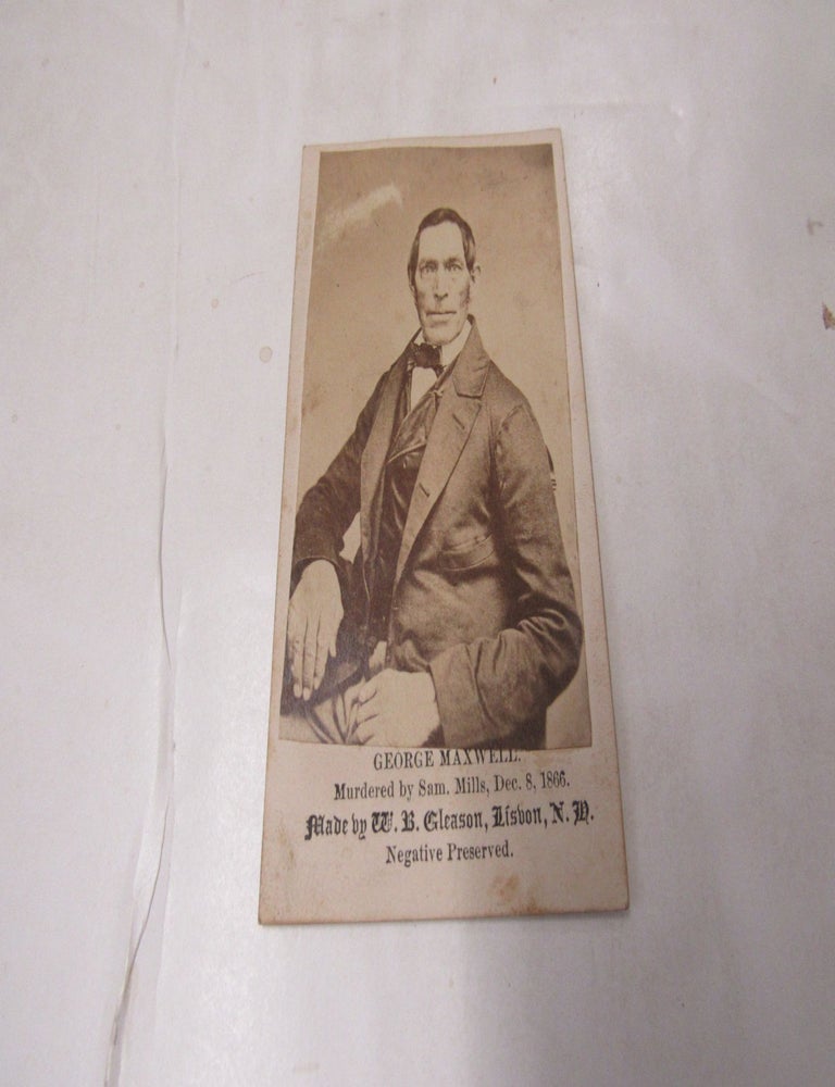 Item #2013 CDV of George M. Maxwell, Murdered by Sam Mills, Dec. 8, 1866