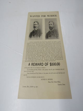 Wanted For Murder A Reward Of $500.00