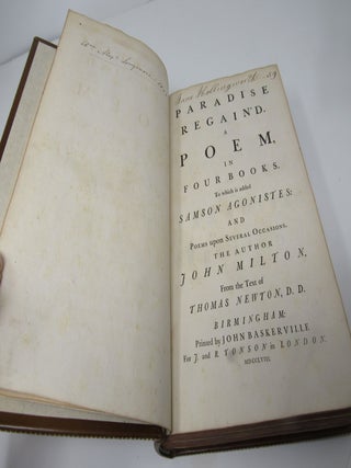 Paradise Lost. A Poem. [with] Paradise Regain'd. A Poem