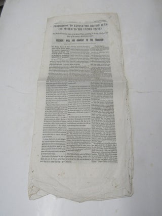 Item #2474 Proposition to Extend the British Funding System to the United States