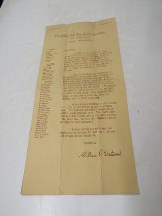 Item #2563 Fundraising letter for the Golden Rule Farms Home Association Franklin, NH