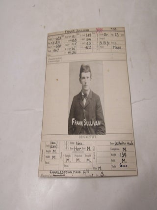 Mug Shot for Frank Sullivan with a real photo and all his measurements