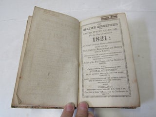 Item #2734 The Maine Register And United States Calendar For The Year Of Our Lord 1821