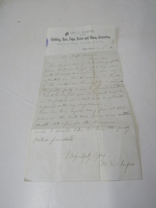 One page letter from George Sleeper dated Newport Center, VT Nov 4th, 1876, to Joseph Poland