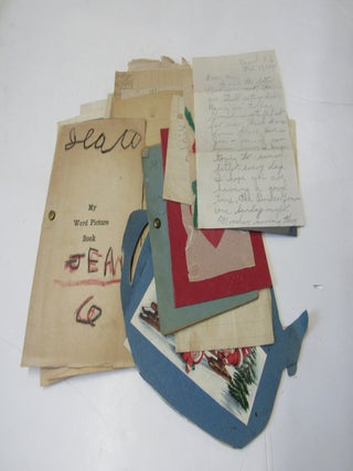 Thirty-five cards, homework, letters done by Billy and Jean White of Newport RI...