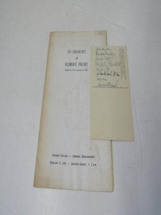 In Memory of Robert Frost