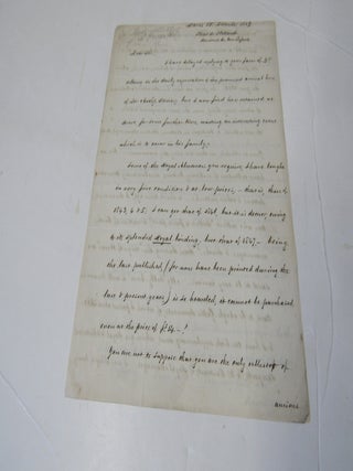3 Page Letter Francis Moore RE: Royal Almanacks/Anglo Gallic Documents