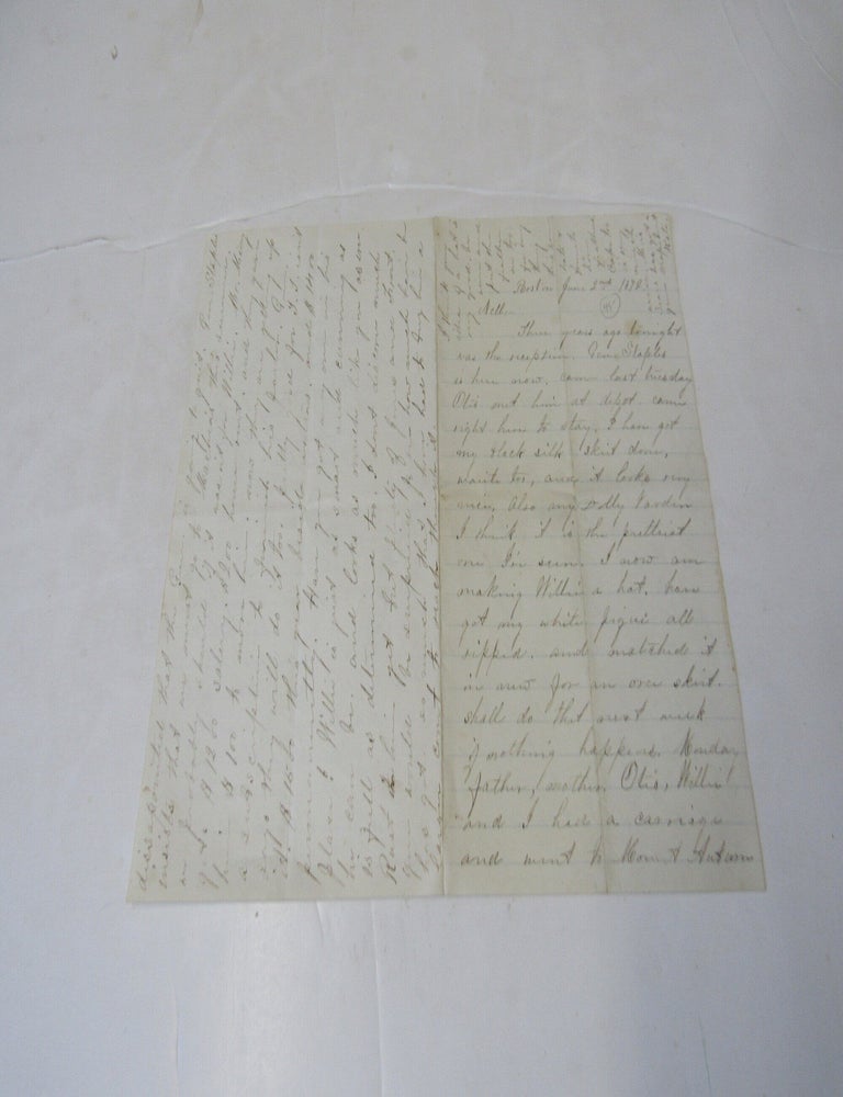 Item #3095 Woman's Letter Boston 1872 Fashion Reference to "Dolly Varden" Dickens