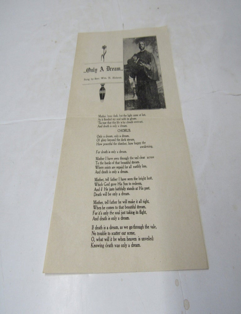 Item #3257 Only A Dream. Rev. Wm. H. Hebron.