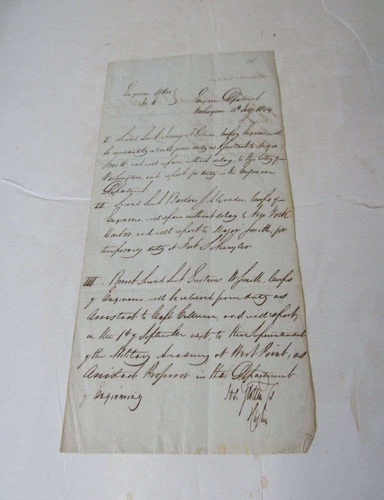 Item #3361 Engineer Order No. 6. Engineer Department Washington. 15th January 1844.