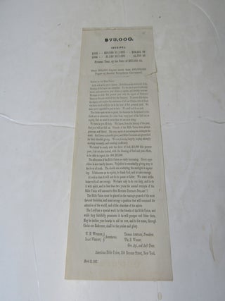 Item #3401 $75,000 Receipts 1863 Broadside