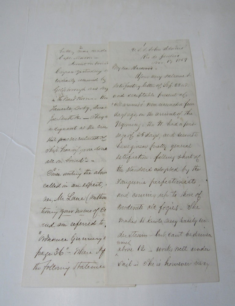 Item #3619 1859 Naval Cover Up, Officer Lambastes Politicking Over the Scandalous Condition of the U.S.S. John Adams