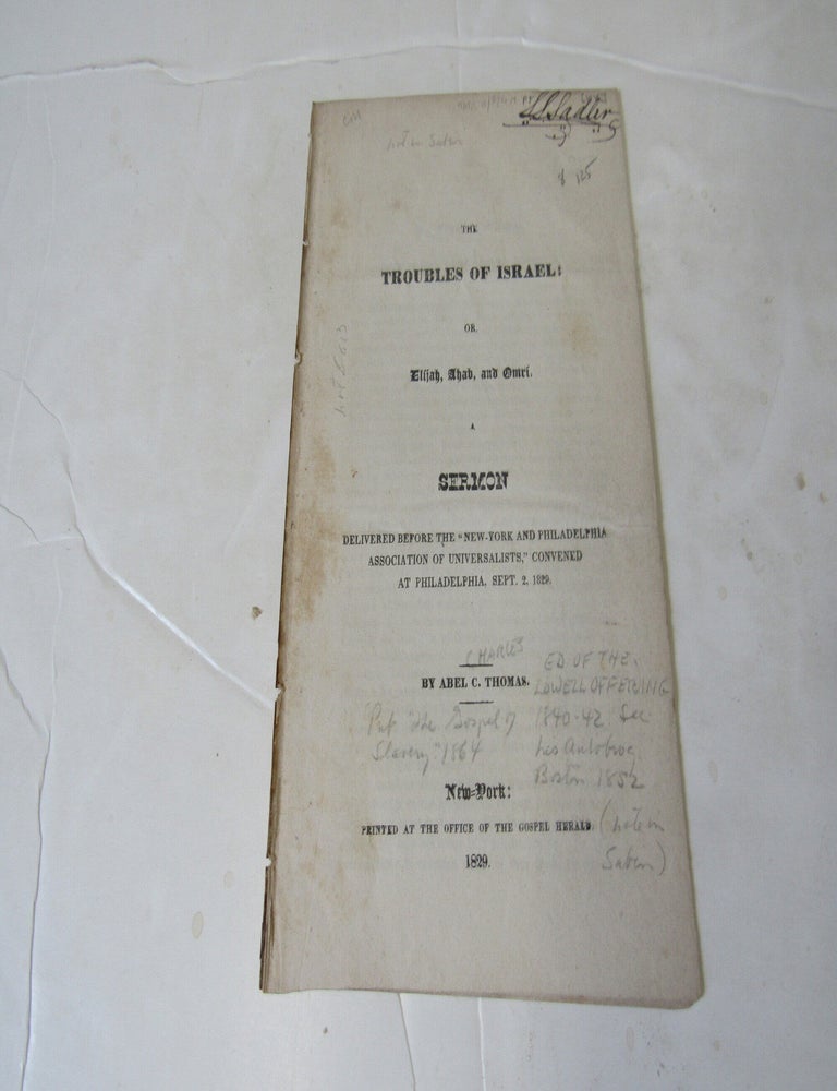Item #3620 The Troubles of Israel. Abel Charles Thomas.