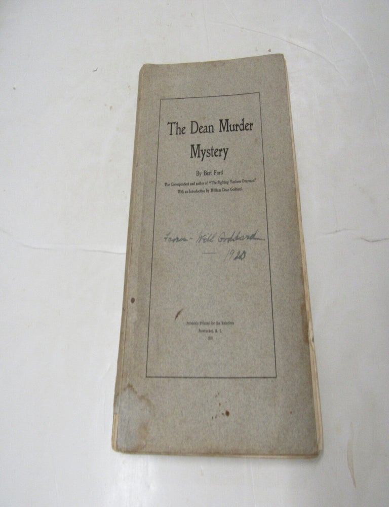 Item #3639 The Dean Murder Mystery. Bert Ford.