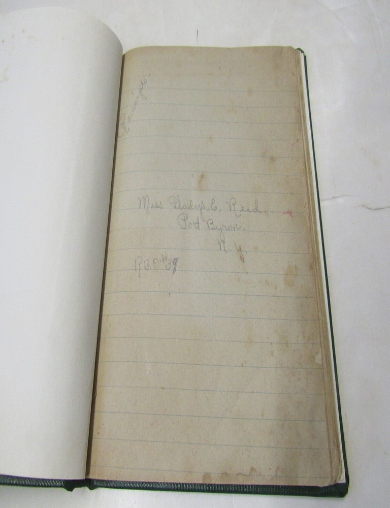 Item #3644 Manuscript Receipts Book Belonging to Mrs. Gladys E. Reid of Port Byron, New York