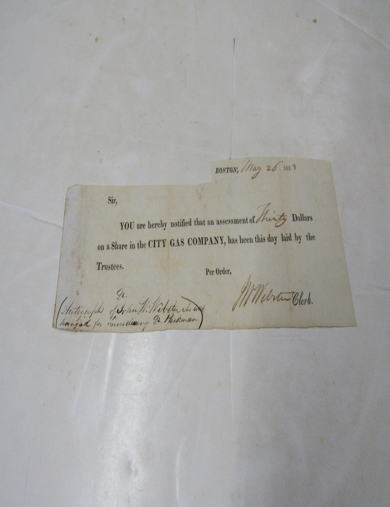 Item #3646 Autographed Receipt Signed J.W. Webster and dated May 26, 1823