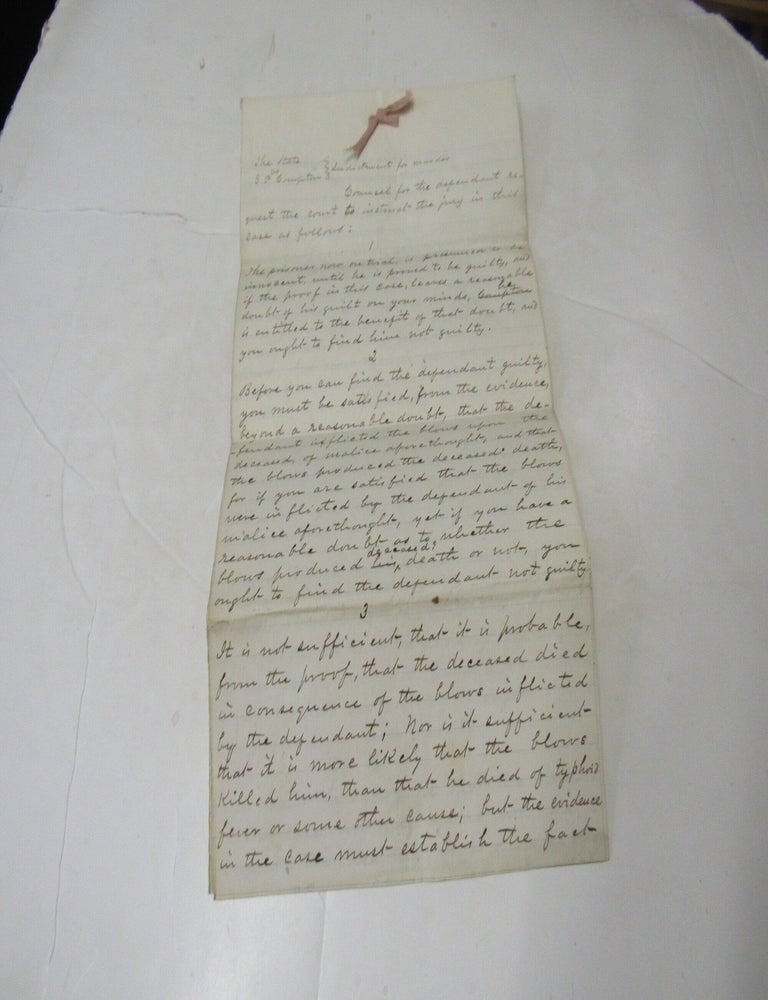 Item #3654 The State VS. S.P. Compton, Indictment for Murder