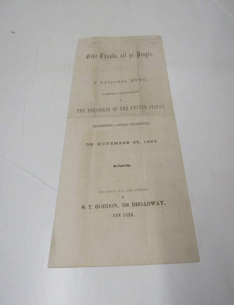 Item #3685 Abraham Lincoln Proclamation for General Thanksgiving National Hymn