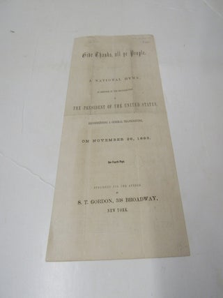 Abraham Lincoln Proclamation for General Thanksgiving National Hymn