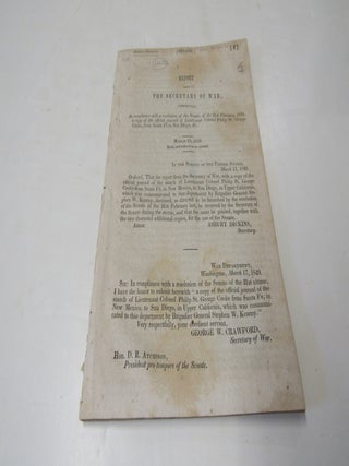 1849 Mormon Battalion Report from the Secretary of War
