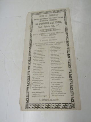 Item #3767 Order of Exercises at the Meeting of the Former Pupils of Nehemiah Cleveland, Drummer...