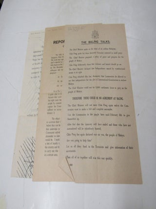 Three Unusually printed pieces related to Malaysian Communist Insurgency that were issued by the...