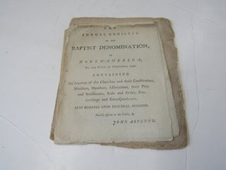 Item #3972 Annual Register of the Baptist Denomination in North America to the First of November...