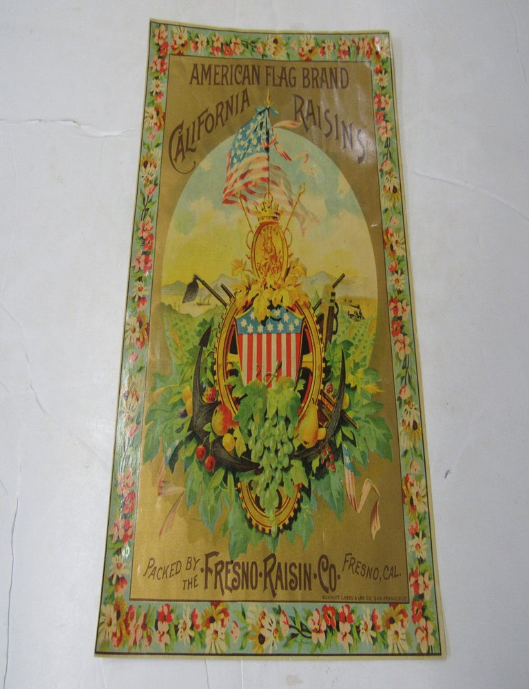 Item #3978 American Flag Brand California Raisins Packed by the Fresno-Raisin Co.