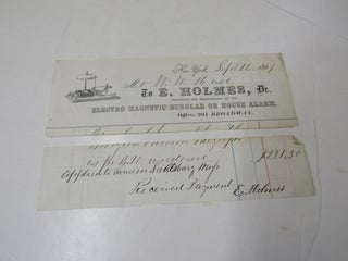 Item #4042 Holmes First Commercial Burglar Alarm Co. Illustrated Billhead 1867