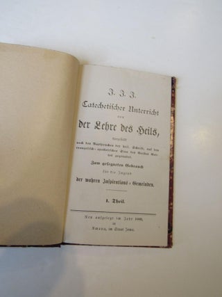 Item #635 J.J.J. Catechetischer Unterricht von der Lehre des Heils, : dargestellt nach den...