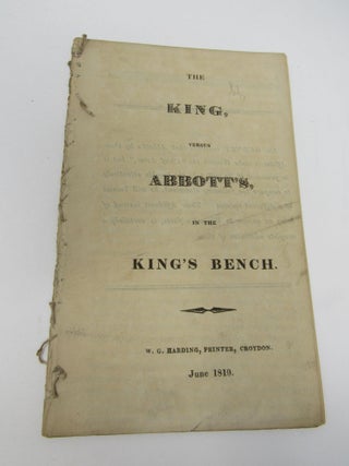 Item #717 The King, Versus Abbott's in the King's Bench