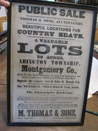 Public Sale. Thomas & Sons, Auctioneers. Beautiful Locations for Country Seats. 4 Valuable...