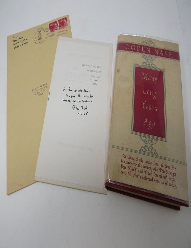 Item #845 Many Long Years Ago. Ogden Nash.
