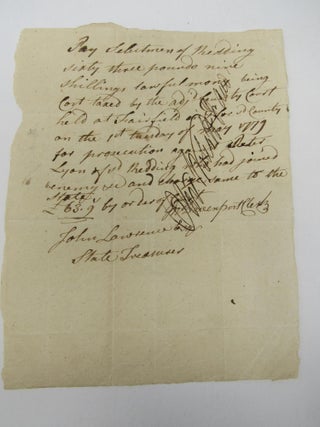 Item #847 Revolutionary War Manuscript Ordering the Town of Redding Connecticut to Seize Property...