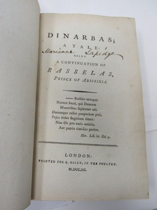 Dinarbas; A Tale: Being a Continuation of Rasselas, Prince of Abissinia.