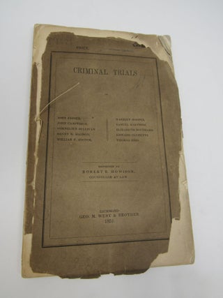 Criminal Trials. Robert Howison.
